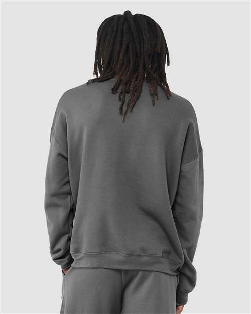 Bella + Canvas 3945 Sponge Fleece Drop Shoulder Crewneck Sweatshirt - Asphalt - model back