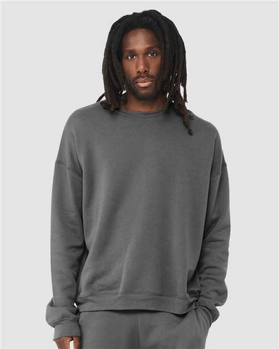 Bella + Canvas 3945 Sponge Fleece Drop Shoulder Crewneck Sweatshirt - Asphalt - model front