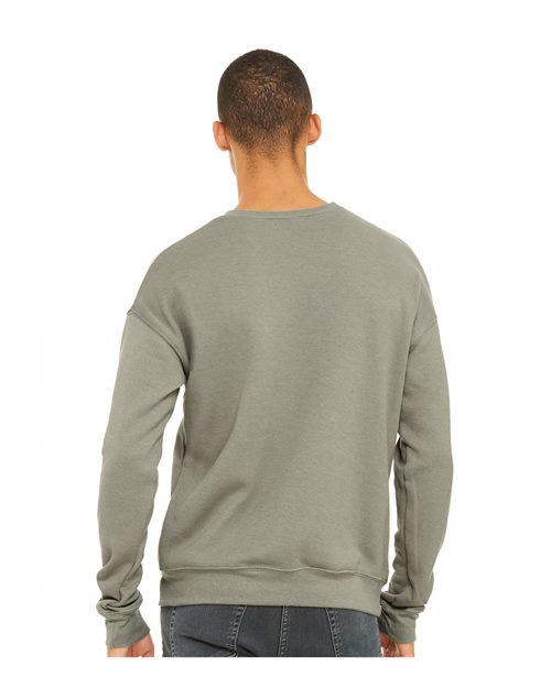 Bella + Canvas 3945 Sponge Fleece Drop Shoulder Crewneck Sweatshirt - Heather Stone - model back