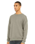 Bella + Canvas 3945 Sponge Fleece Drop Shoulder Crewneck Sweatshirt - Heather Stone - model side