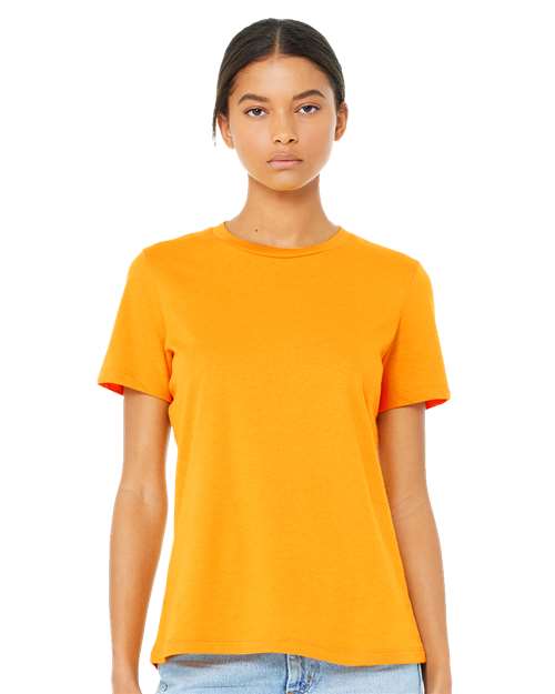 BELLA + CANVAS 6400 Women’s Relaxed Jersey Tee - Gold - model front