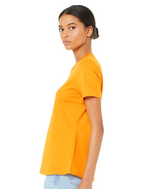 BELLA + CANVAS 6400 Women’s Relaxed Jersey Tee - Gold - model side