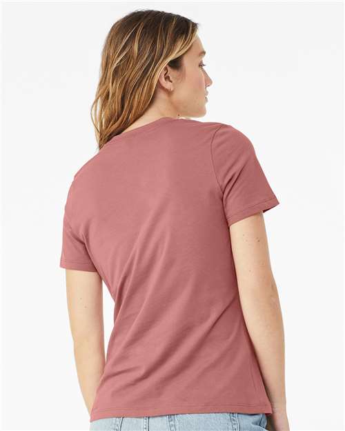 BELLA + CANVAS 6400 Women’s Relaxed Jersey Tee - Mauve - model back