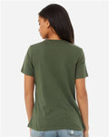 BELLA + CANVAS 6400 Women’s Relaxed Jersey Tee - Military Green - model back
