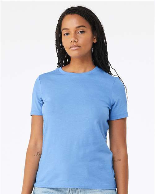 BELLA + CANVAS 6400 Women’s Relaxed Jersey Tee - Carolina Blue - model front