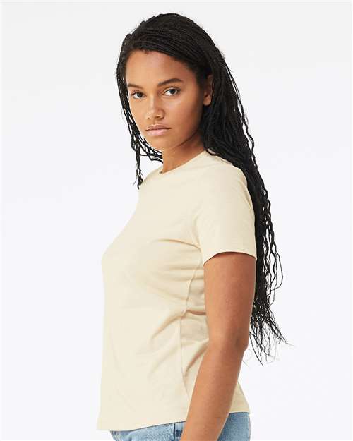 BELLA + CANVAS 6400 Women’s Relaxed Jersey Tee - Natural - model side