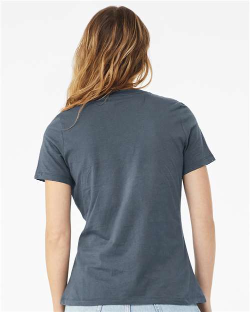 BELLA + CANVAS 6400 Women’s Relaxed Jersey Tee - Vintage Navy - model back