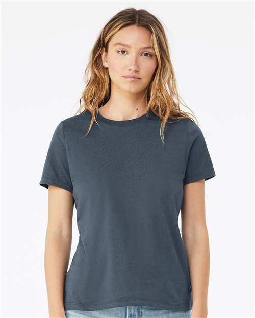 BELLA + CANVAS 6400 Women’s Relaxed Jersey Tee - Vintage Navy - model front