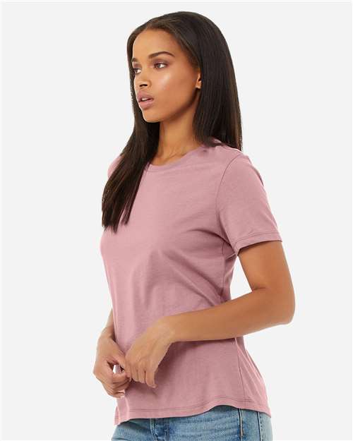 BELLA + CANVAS 6400 Women’s Relaxed Jersey Tee - Orchid - model side