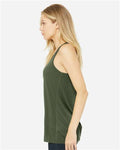 BELLA + CANVAS 8800 Women's Flowy Racerback Tank - Military Green - model side