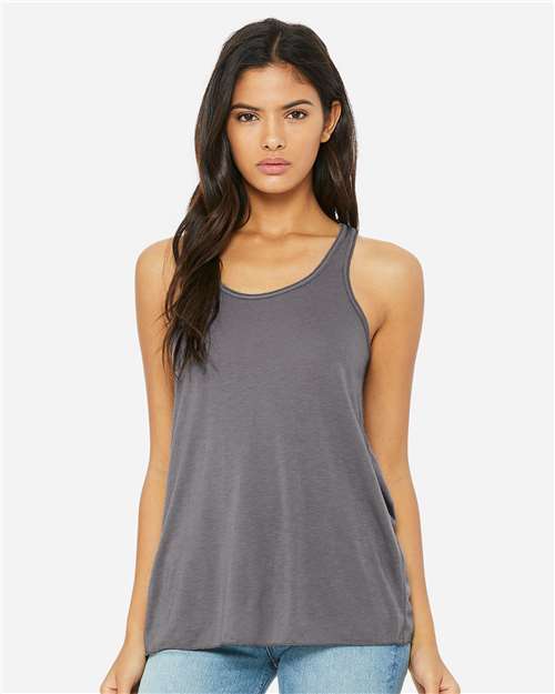 BELLA + CANVAS 8800 Women's Flowy Racerback Tank - Storm - model front