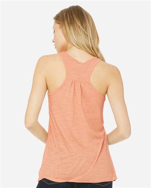 BELLA + CANVAS 8800 Women's Flowy Racerback Tank - Peach Slub - model back