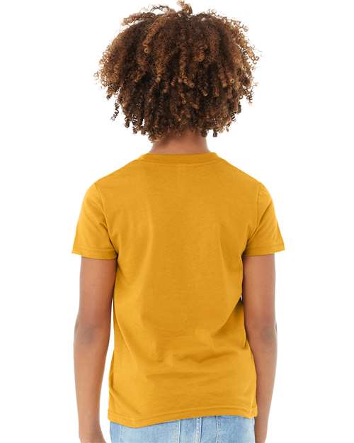Bella + Canvas 3001Y Youth Jersey Tee - Mustard - model back