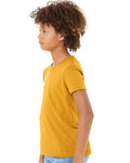 Bella + Canvas 3001Y Youth Jersey Tee - Mustard - model side