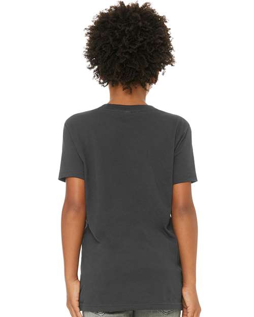 Bella + Canvas 3001Y Youth Jersey Tee - Dark Grey - model back
