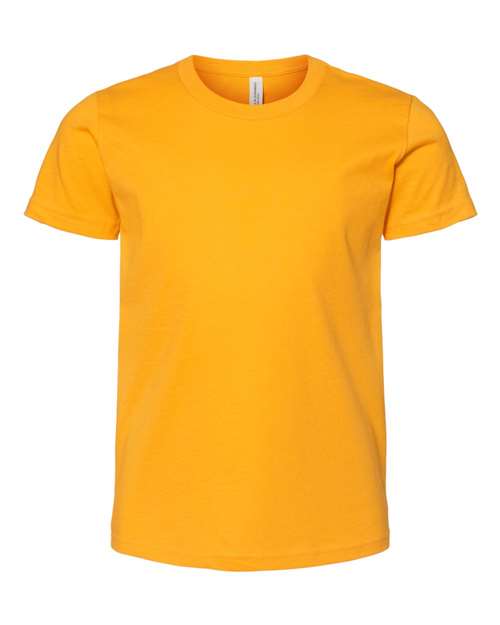 Bella + Canvas 3001Y Youth Jersey Tee - Gold - flat front