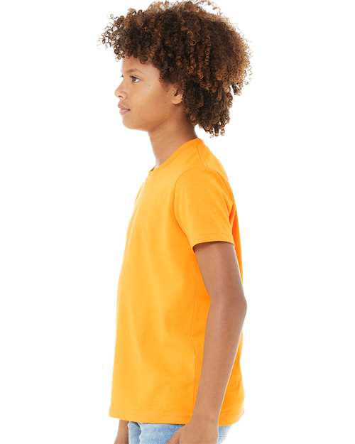 Bella + Canvas 3001Y Youth Jersey Tee - Gold - model side