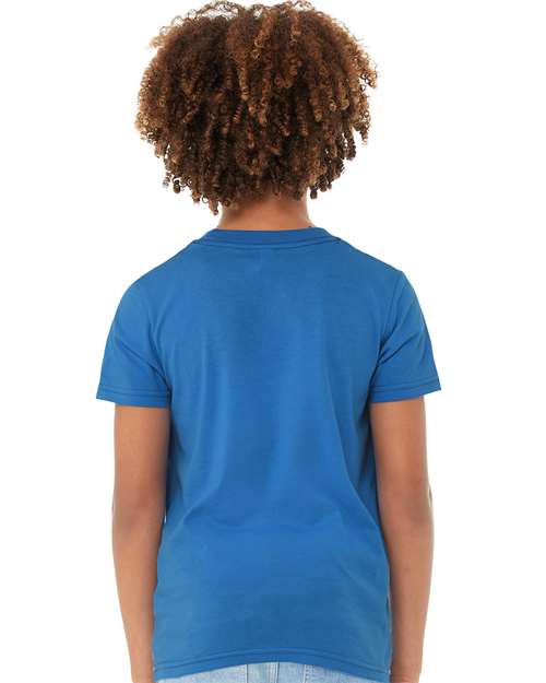 Bella + Canvas 3001Y Youth Jersey Tee - Columbia Blue - model back