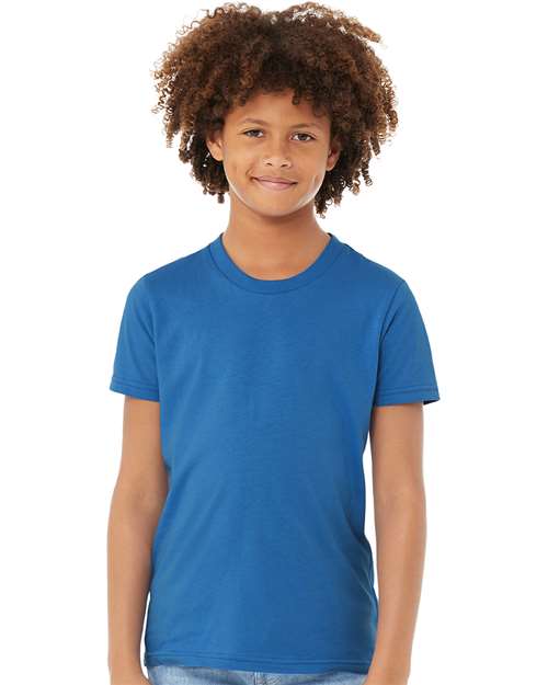 Bella + Canvas 3001Y Youth Jersey Tee - Columbia Blue - model front
