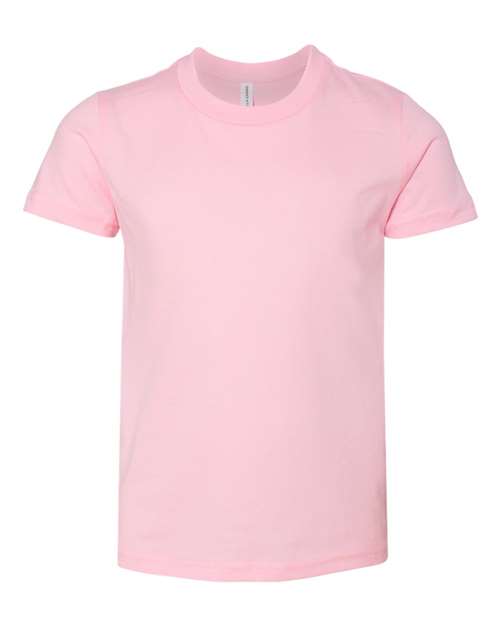 Bella + Canvas 3001Y Youth Jersey Tee - Pink - flat front