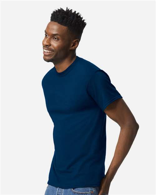 Gildan 8000 DryBlend T-Shirt - Dark Navy - model side