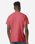 Gildan 8000 DryBlend T-Shirt - Heather Scarlet Red - model back