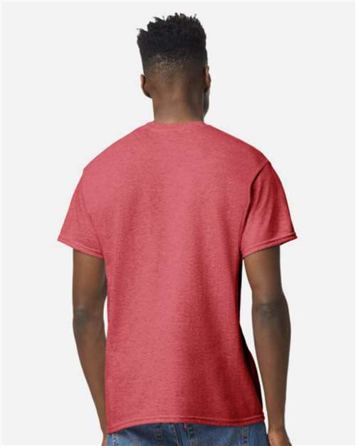 Gildan 8000 DryBlend T-Shirt - Heather Scarlet Red - model back