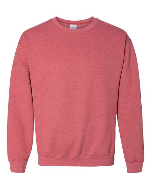 Gildan 18000 Heavy Blend Crewneck Sweatshirt - Heather Scarlet Red - flat front