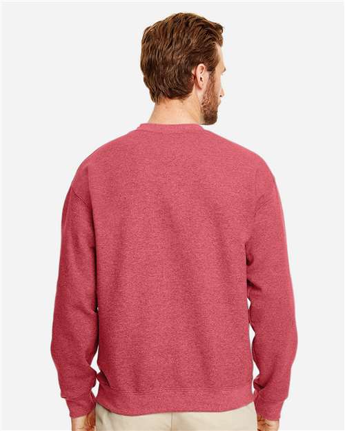Gildan 18000 Heavy Blend Crewneck Sweatshirt - Heather Scarlet Red - model back