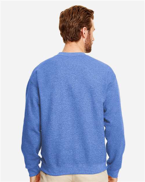 Gildan 18000 Heavy Blend Crewneck Sweatshirt - Heather Deep Royal - model back