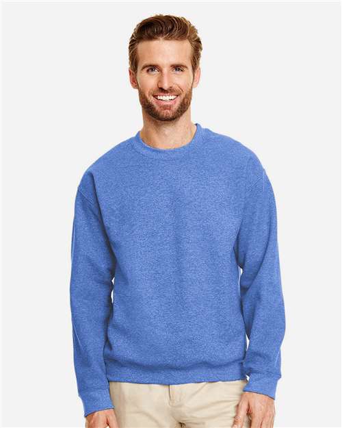 Gildan 18000 Heavy Blend Crewneck Sweatshirt - Heather Deep Royal - model front
