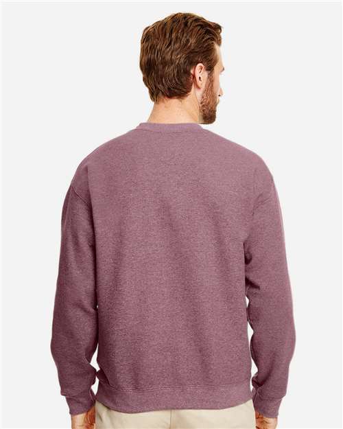 Gildan 18000 Heavy Blend Crewneck Sweatshirt - Heather Dark Maroon - model back