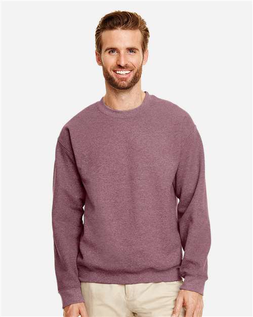 Gildan 18000 Heavy Blend Crewneck Sweatshirt - Heather Dark Maroon - model front