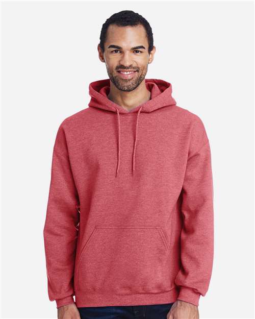 Gildan 18500 Heavy Blend Hooded Sweatshirt - Heather Scarlet Red - model front