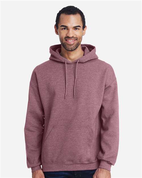 Gildan 18500 Heavy Blend Hooded Sweatshirt - Heather Dark Maroon - model front