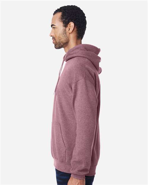 Gildan 18500 Heavy Blend Hooded Sweatshirt - Heather Dark Maroon - model side