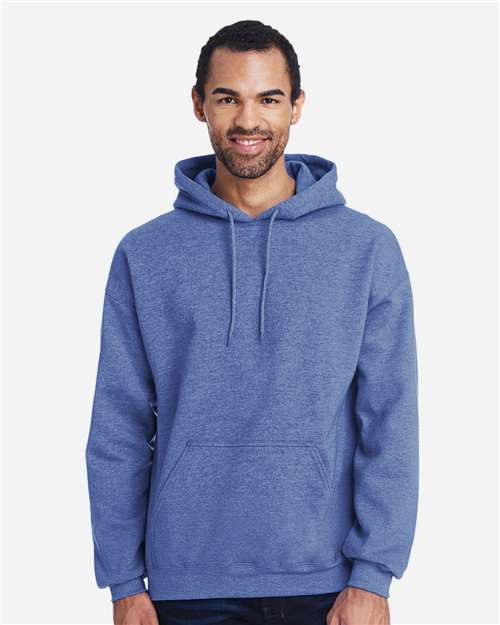 Gildan 18500 Heavy Blend Hooded Sweatshirt - Heather Deep Royal - model front