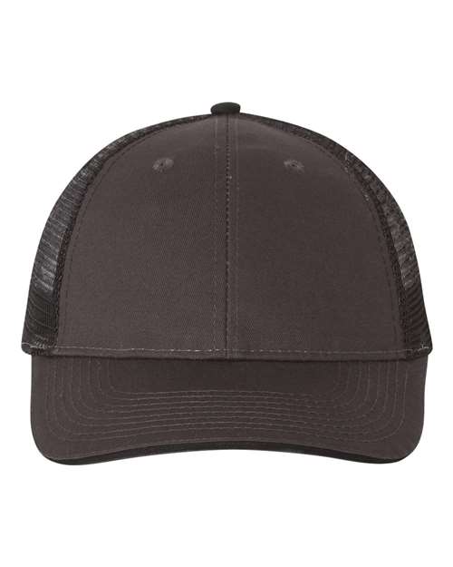 Valucap S102 Sandwich Trucker Cap - Charcoal/ Black - front