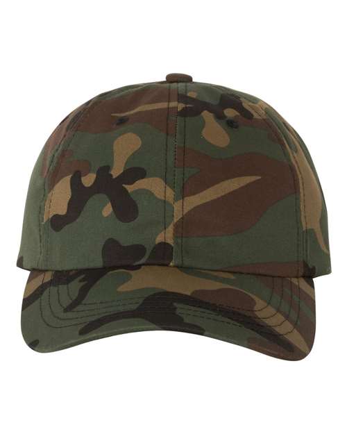 Yupoong 6245CM Classic Dad Hat - Green Camo - front