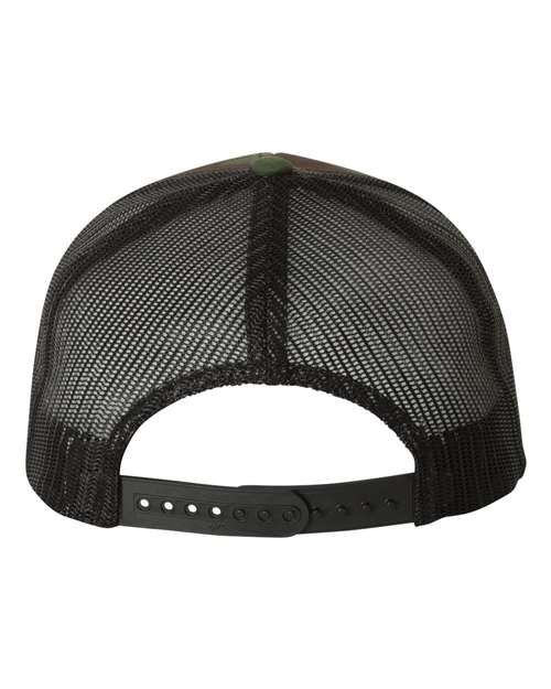 Yupoong 6606 Retro Trucker Cap - Green Camo/ Black - back