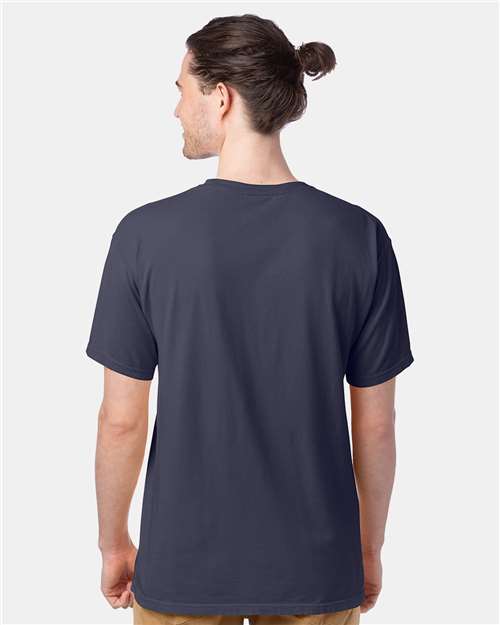 Hanes GDH100 Men's Garment-Dyed T-Shirt - Anchor Slate - model back