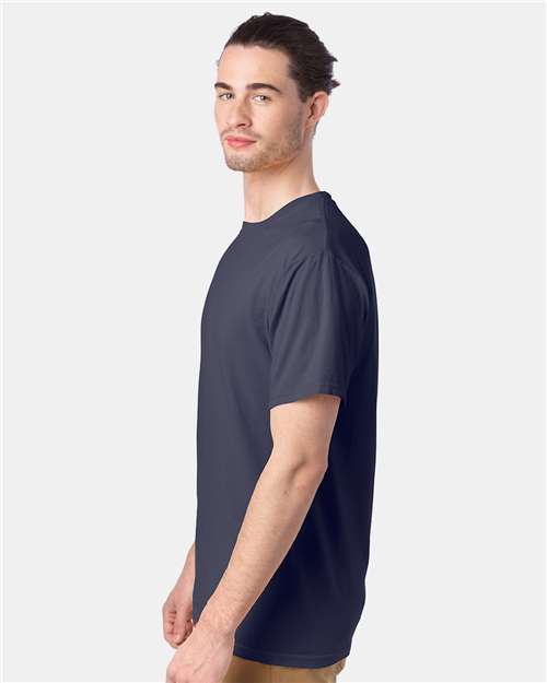 Hanes GDH100 Men's Garment-Dyed T-Shirt - Anchor Slate - model side