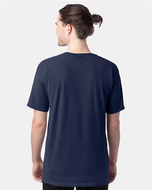 Hanes GDH100 Men's Garment-Dyed T-Shirt - Navy - model back