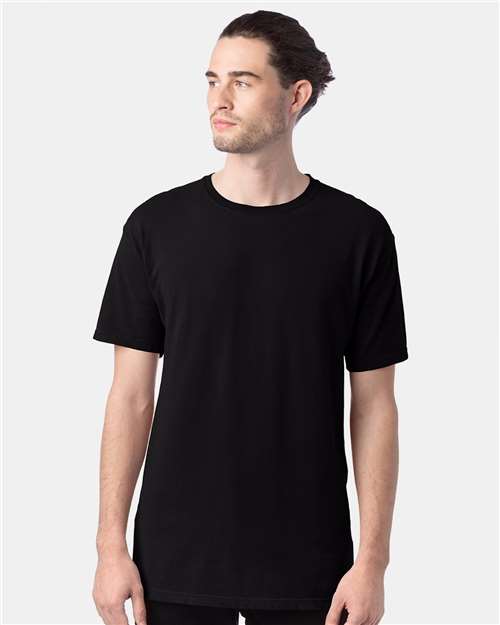 Hanes GDH100 Men's Garment-Dyed T-Shirt - Black - model front