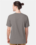 Hanes GDH100 Men's Garment-Dyed T-Shirt - Concrete Grey - model back