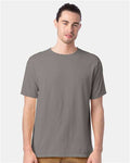 Hanes GDH100 Men's Garment-Dyed T-Shirt - Concrete Grey - model front