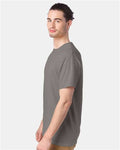 Hanes GDH100 Men's Garment-Dyed T-Shirt - Concrete Grey - model side