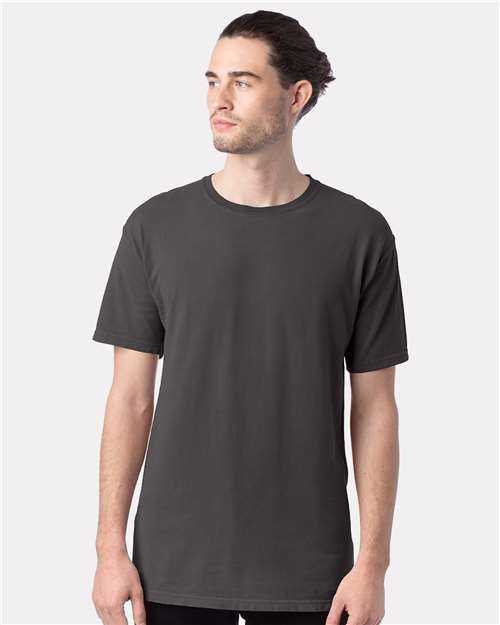 Hanes GDH100 Men's Garment-Dyed T-Shirt - New Railroad Grey - model front