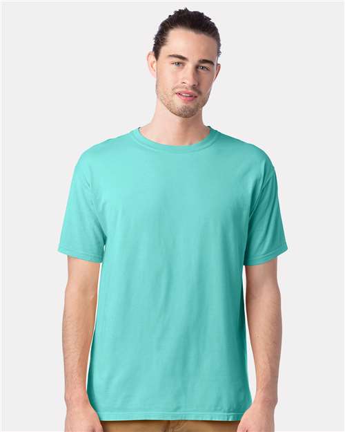 Hanes GDH100 Men's Garment-Dyed T-Shirt - Mint - model front