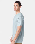 Hanes GDH100 Men's Garment-Dyed T-Shirt - Soothing Blue - model side